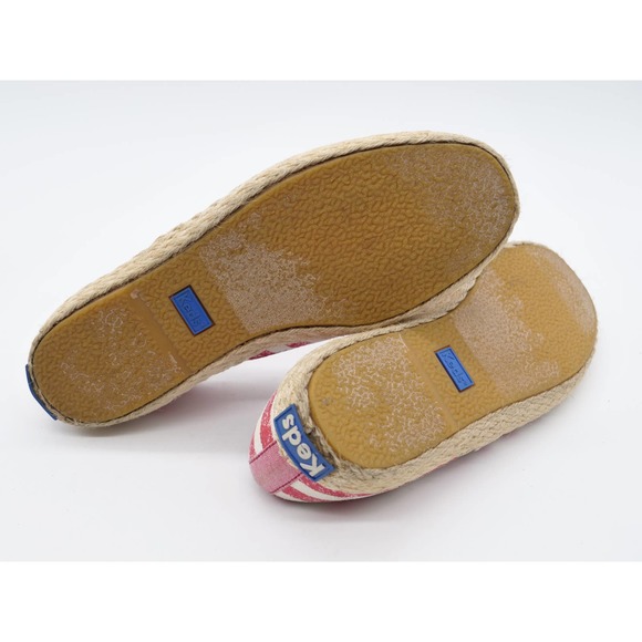 Keds Sneakers Womens 5.5 Red Striped Espadrille Slip On Low Top Casual Shoes - Picture 11 of 11